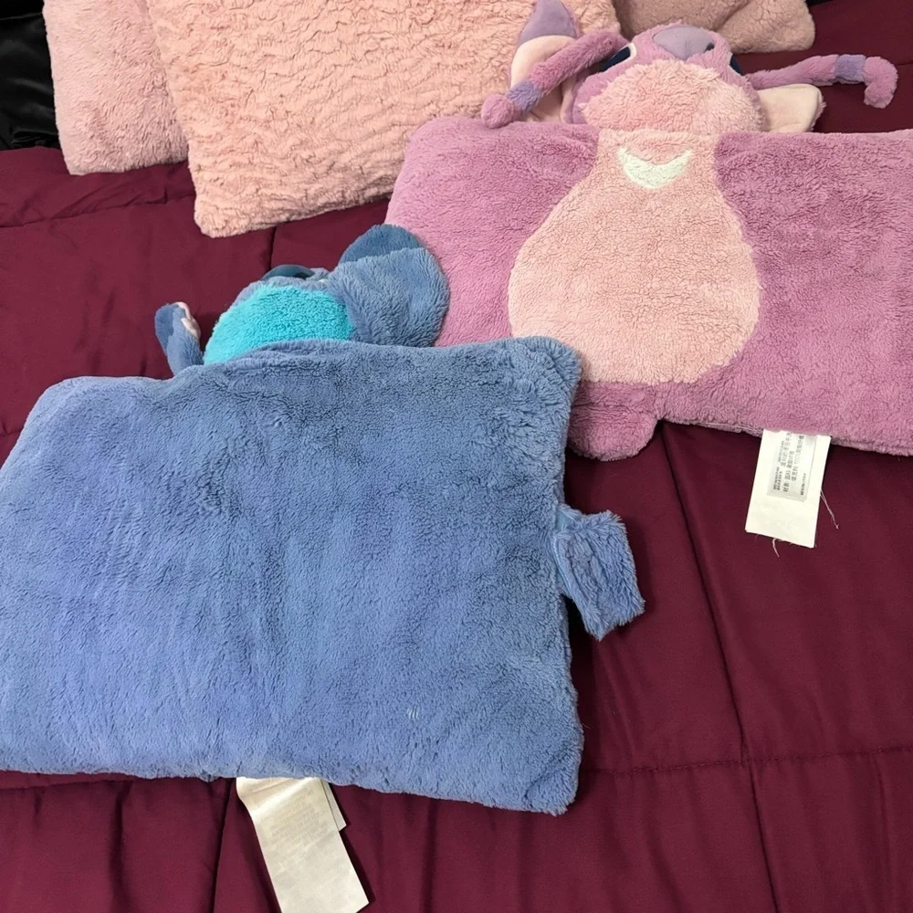 RARE Disney stitch and angel pillow pets